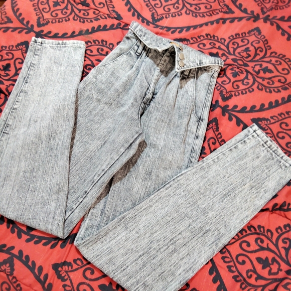 Vtg 80s/90s Panhandle Slim PG Jeans Grey Ultra High Waist Denim Corset Trousers - Picture 3 of 16
